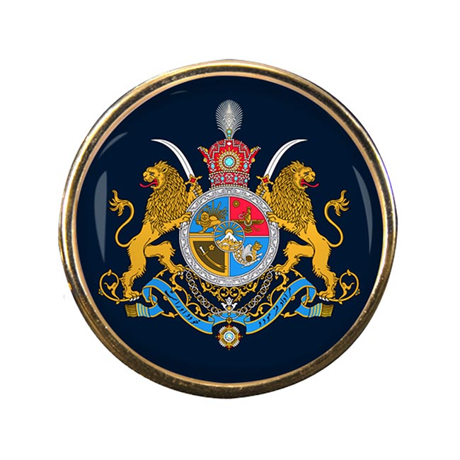 Imperial Coat of Arms Iran Round Pin Badge
