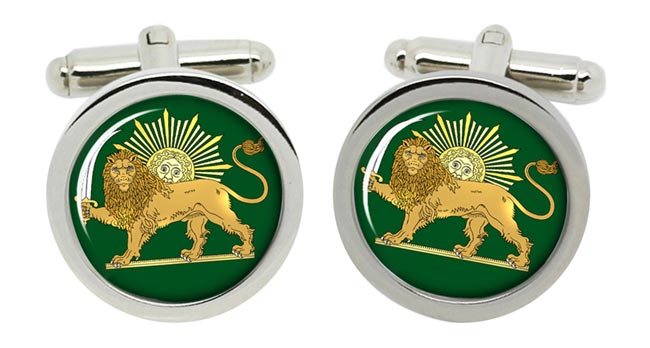 Iranian Lion and the Sun Cufflinks in Chrome Box