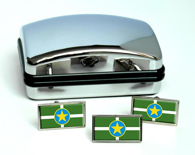 Jackson MS Flag Cufflink and Tie Pin Set