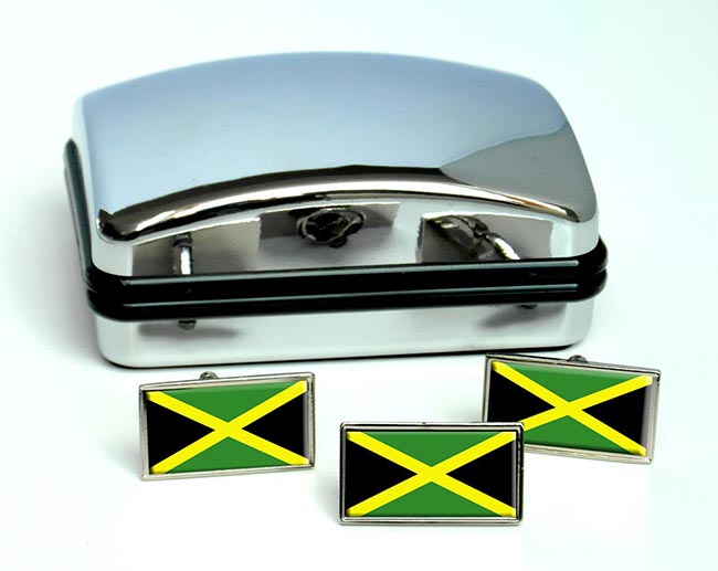 Jamaica Flag Cufflink and Tie Pin Set