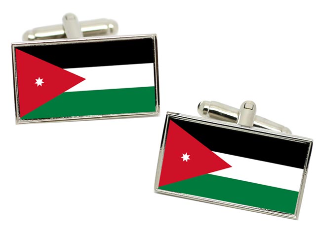 Jordan Flag Cufflinks in Chrome Box