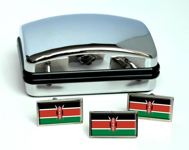 Kenya Flag Cufflink and Tie Pin Set