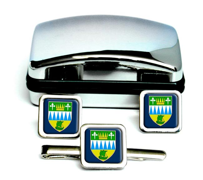 County Kerry (Ireland) Square Cufflink and Tie Clip Set