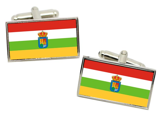 La Rioja (Spain) Flag Cufflinks in Chrome Box