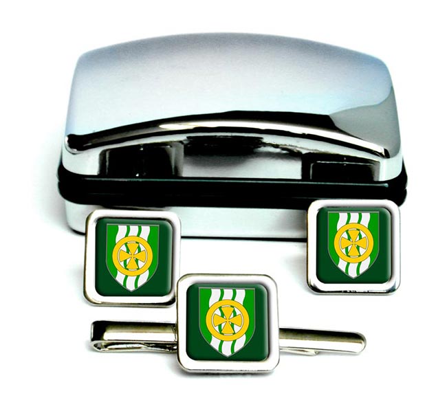 County Limerick (Ireland) Square Cufflink and Tie Clip Set