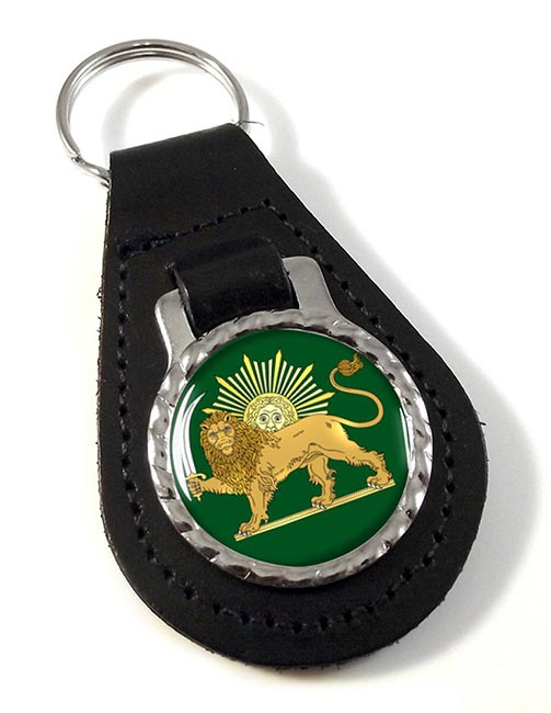 Lion and the Sun Iran Leather Key Fob