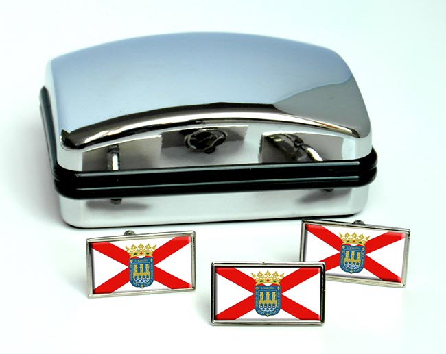Logrono (Spain) Flag Cufflink and Tie Pin Set