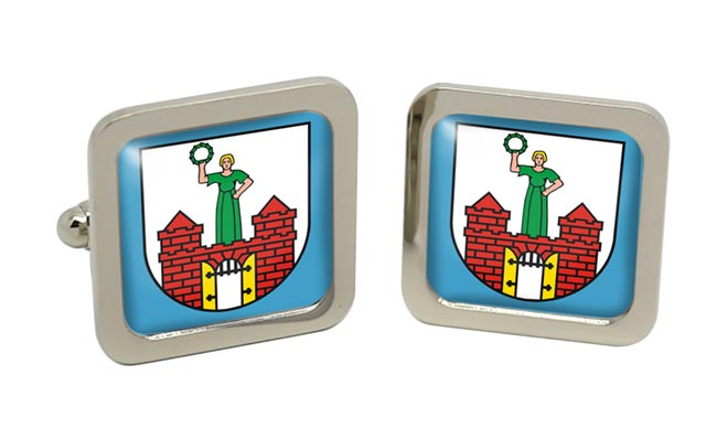 Magdeburg (Germany) Square Cufflinks in Chrome Box