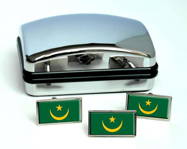 Mauritania Flag Cufflink and Tie Pin Set