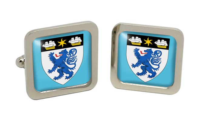 Middlesbrough (England) Square Cufflinks in Chrome Box