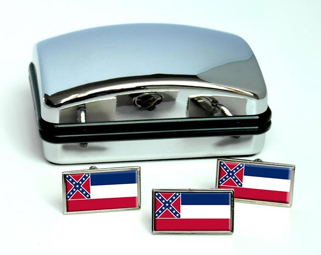 Mississippi Flag Cufflink and Tie Pin Set