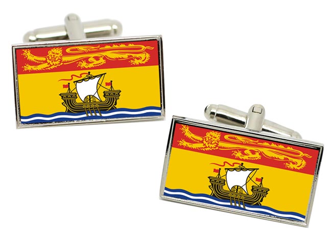 New Brunswick (Canada) Flag Cufflinks in Chrome Box
