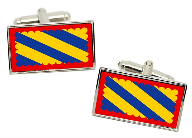Nivernais (France) Flag Cufflinks in Chrome Box