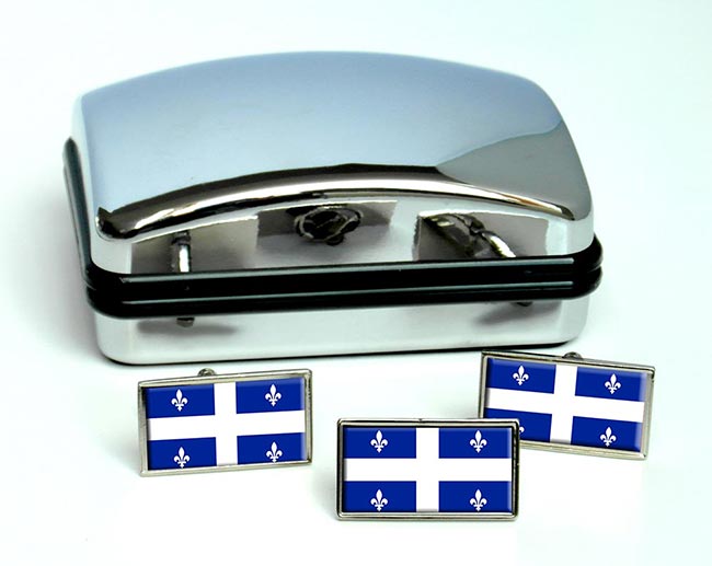 Quebec Province (Canada) Flag Cufflink and Tie Pin Set