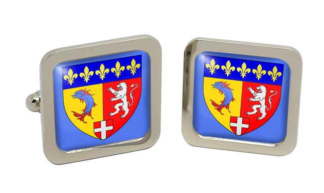 Rhône-Alpes (France) Square Cufflinks in Chrome Box
