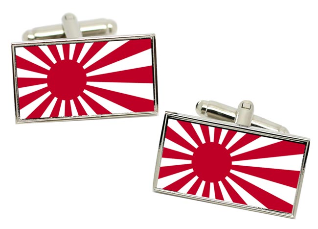 Rising Sun Flag (Japan) Flag Cufflinks in Chrome Box