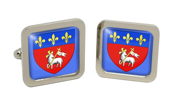 Rouen (France) Square Cufflinks in Chrome Box