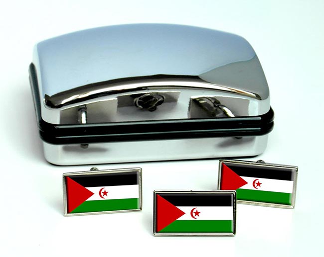 Sahrawi Flag Cufflink and Tie Pin Set