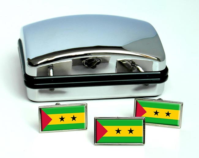 Sao Tome e Principe Flag Cufflink and Tie Pin Set