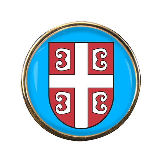 Serbian Cross Round Pin Badge