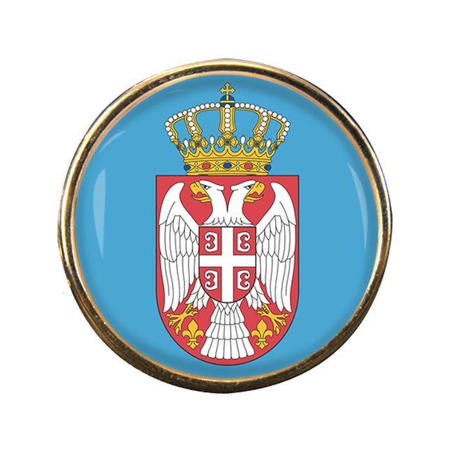 Coat of Arms (Serbia) Round Pin Badge