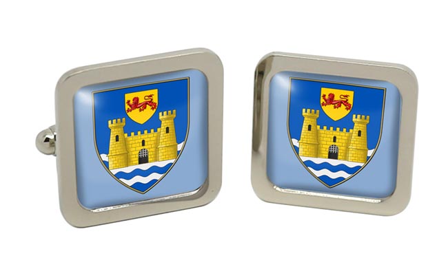 Swansea (Wales) Square Cufflinks in Chrome Box