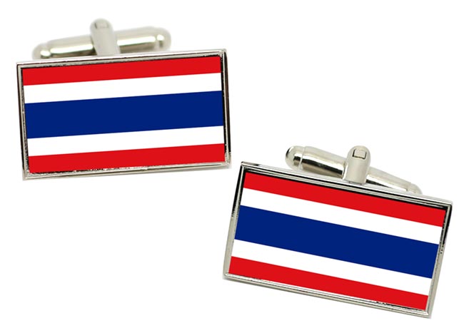 Thailand Flag Cufflinks in Chrome Box