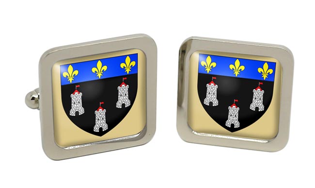 Tours (France) Square Cufflinks in Chrome Box