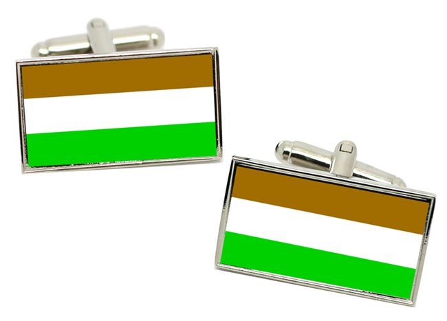Transkei (South Africa) Flag Cufflinks in Chrome Box