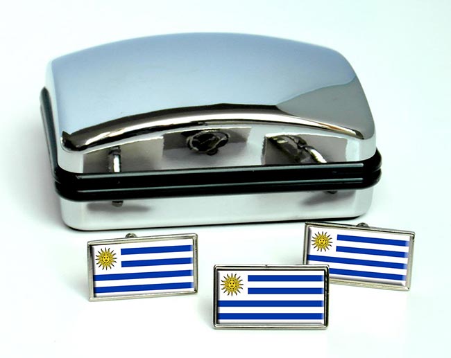 Uruguay Flag Cufflink and Tie Pin Set