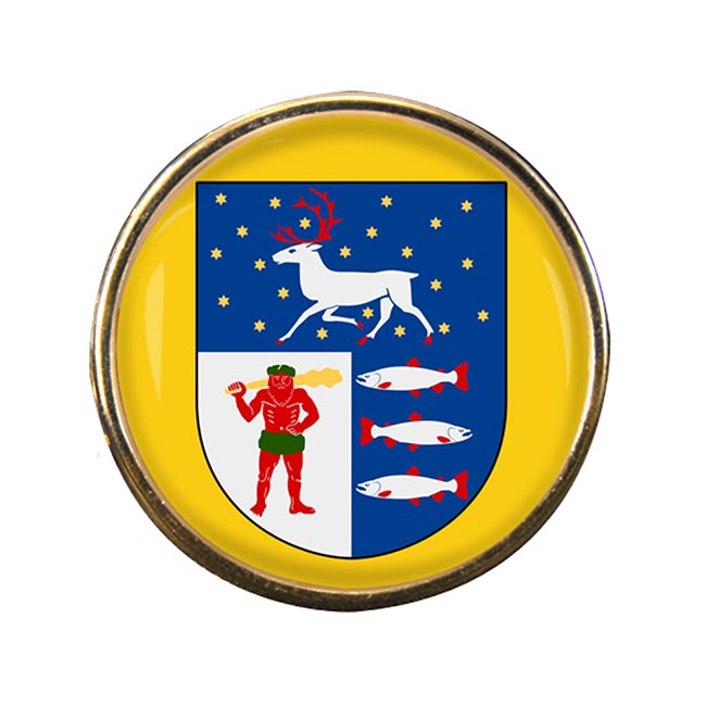 Vasterbotten (Sweden) Round Pin Badge