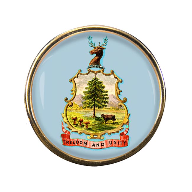 Vermont Round Pin Badge