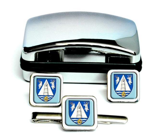 County Waterford (Ireland) Square Cufflink and Tie Clip Set