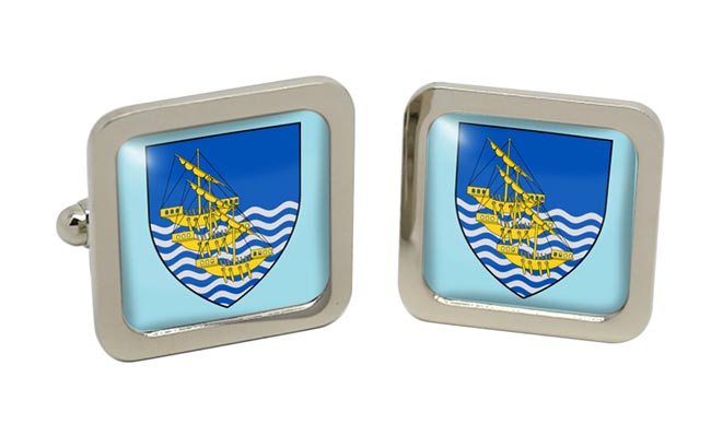 Waterford City (Ireland) Square Cufflinks in Chrome Box