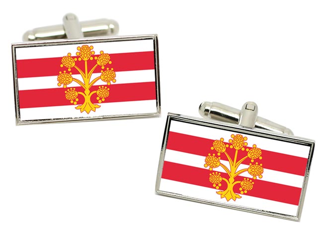 Westmorland (England) Flag Cufflinks in Chrome Box
