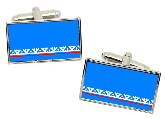 Yamalo-Nenets Okrug (Russia) Flag Cufflinks in Chrome Box