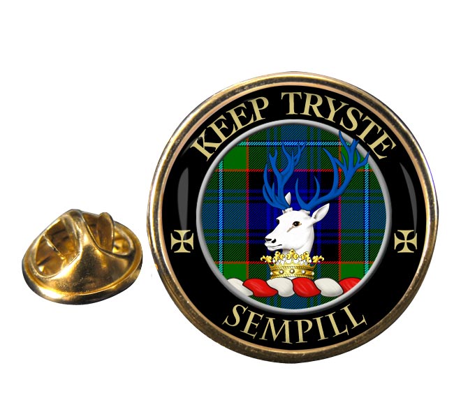 Sempill Scottish Clan Round Pin Badge