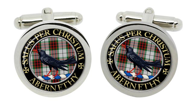 Abernethy Scottish Clan Cufflinks in Chrome Box