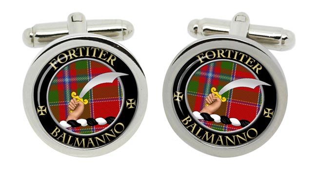 Balmanno Scottish Clan Cufflinks in Chrome Box