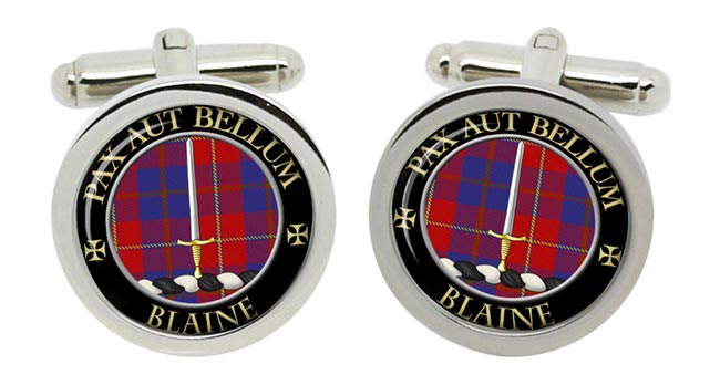 Blaine Scottish Clan Cufflinks in Chrome Box