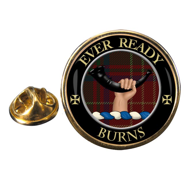 Burns Scottish Clan Round Pin Badge
