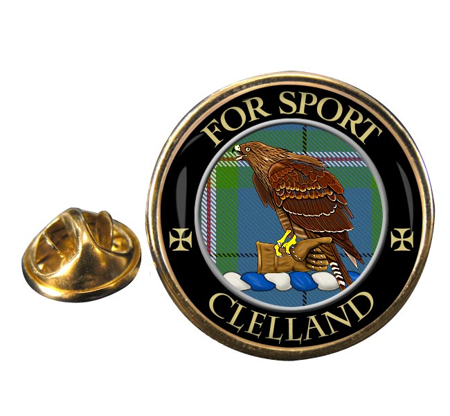 Clelland Scottish Clan Round Pin Badge