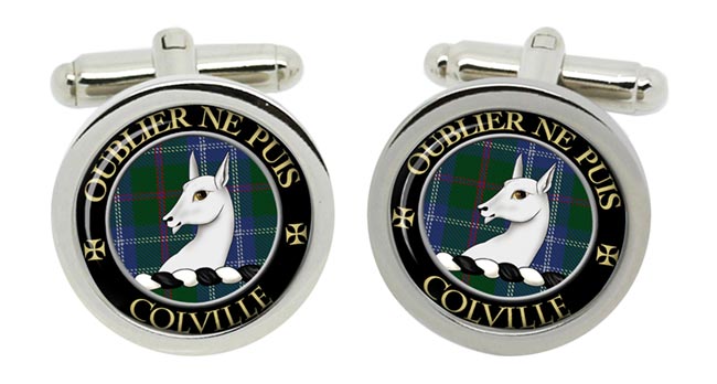 Colville Scottish Clan Cufflinks in Chrome Box