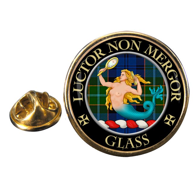 Glass Scottish Clan Round Pin Badge