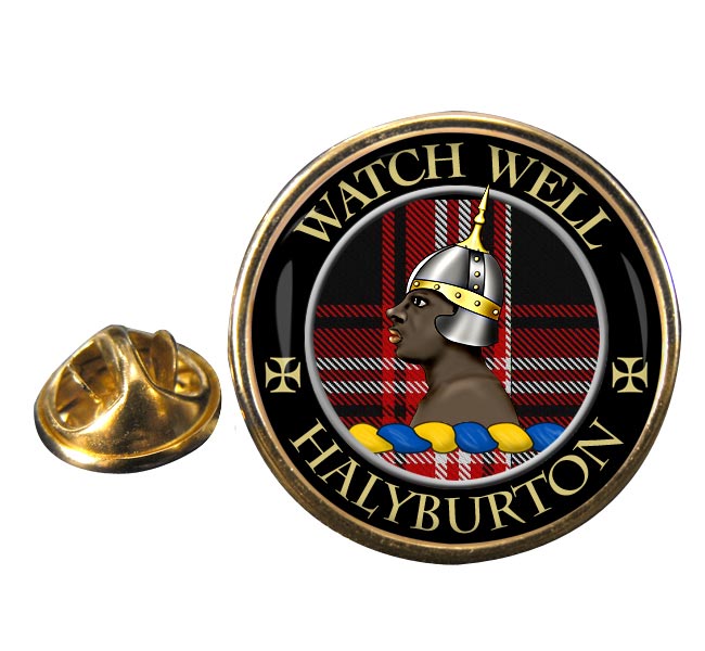 Halyburton Scottish Clan Round Pin Badge