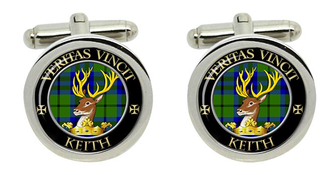 Keith Scottish Clan Cufflinks in Chrome Box