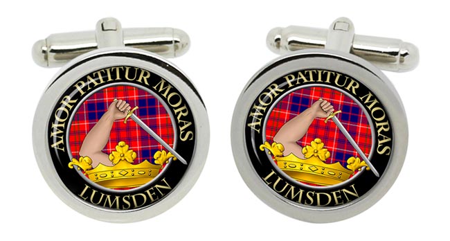 Lumsden Scottish Clan Cufflinks in Chrome Box