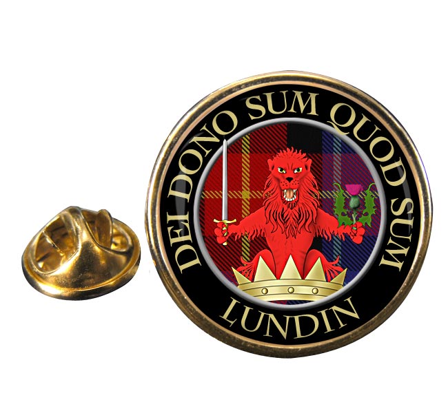 Lundin Scottish Clan Round Pin Badge