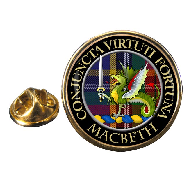 Macbeth (wyvern) Scottish Clan Round Pin Badge