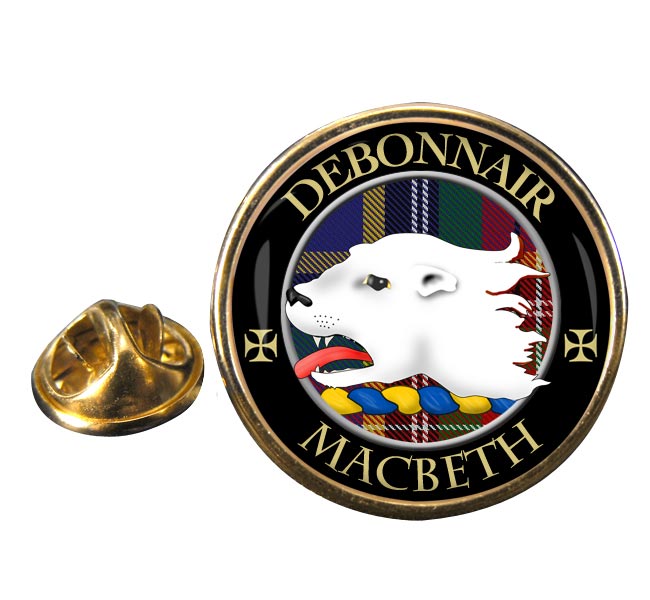 Macbeth (otter) Scottish Clan Round Pin Badge